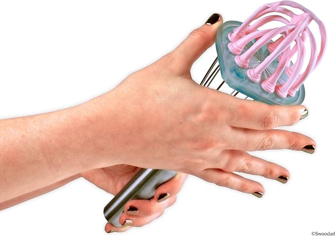 Whisk Wiper - Wipe a Whisk Easily - Multipurpose Kitchen Tool, Made In USA - Includes 11" Stainless-Steel Whisk - Cool Baking Gadget, A Great Gift For Men and Women (Color: Glass Blue)