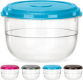 DecorRack X-Large Food Storage Container, 5.75 Quarts, BPA Free Plastic, 185 oz Heavy Duty Multipurpose Plastic Storage Container, Round Cake Dough Riser Bowl with Airtight Lid, Random Color (1 pack)