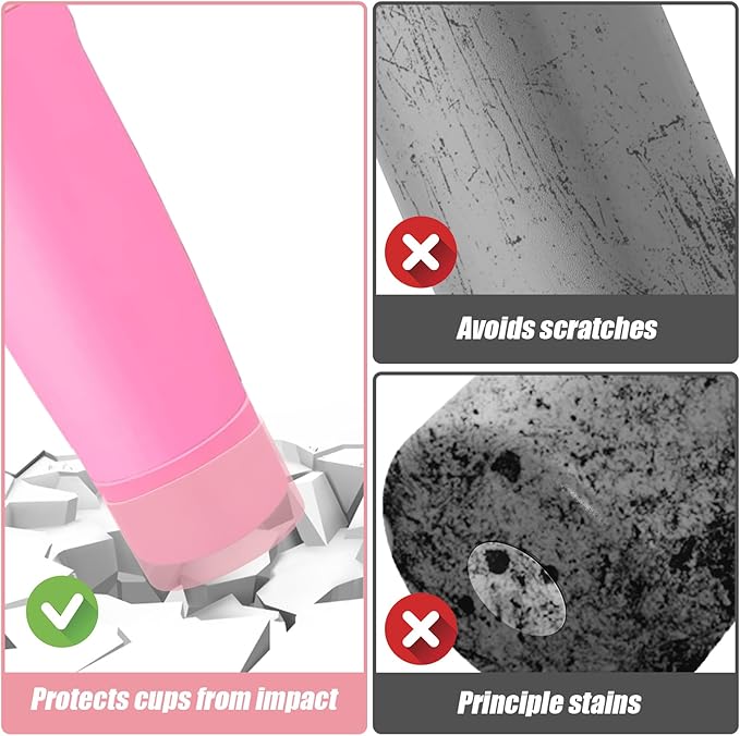 Mity rain 2PCS Protective Silicone Boots for Owala 30oz & 40oz FreeSip Sway Bottles & Tumblers - Accessories for owala, Enhances Stability & Prevents Scratches (Light Pink)