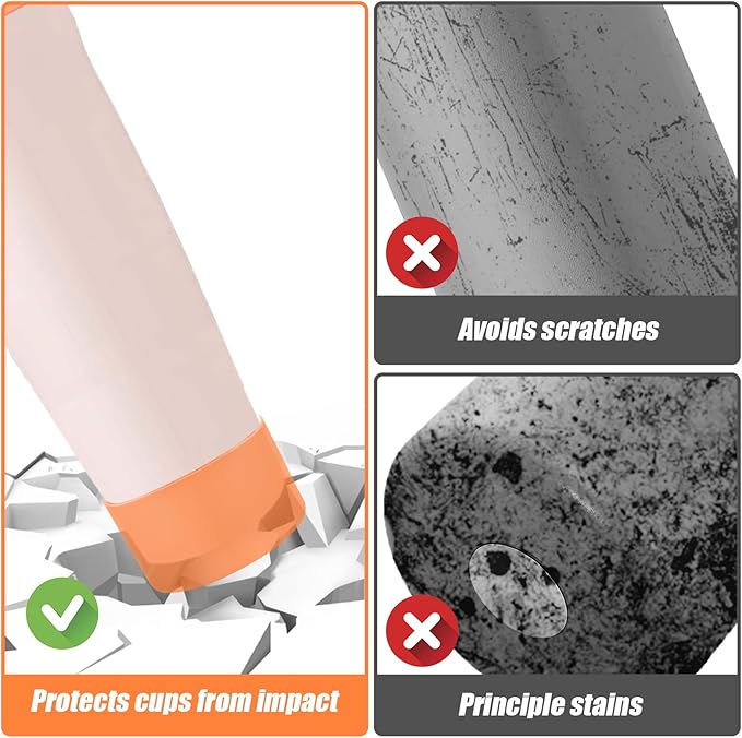 Mity rain 2PCS Protective Silicone Boots for Owala 30oz & 40oz FreeSip Sway Bottles & Tumblers - Accessories for owala, Enhances Stability & Prevents Scratches (Orange)