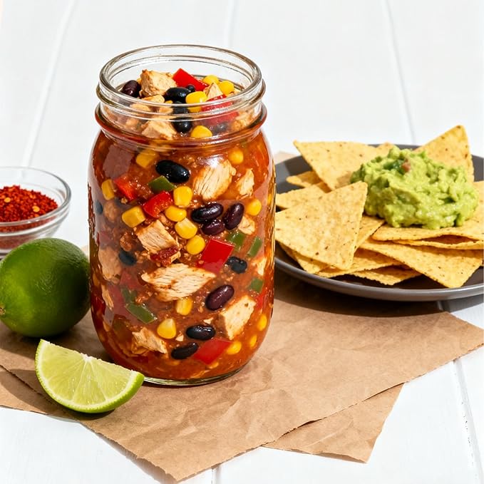 ComSaf Wide Mouth Mason Jars 32 oz with Lids 4 Pcs, Quart Mason Jars with Seal Band, Large Glass Jar, Big Canning Containers for Pickles, Jams, Sauces, Salsa, Sourdough, Juice, Suntea, Food Storage