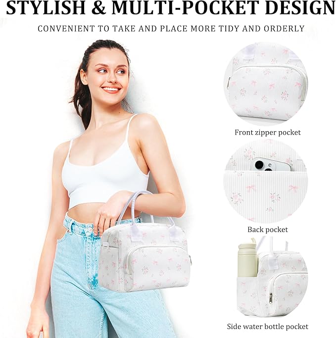 Insulated Lunch Bag for Women Men Large Reusable Lunch Box Adult Leakproof Portable Cooler Tote Bags for Work Picnic