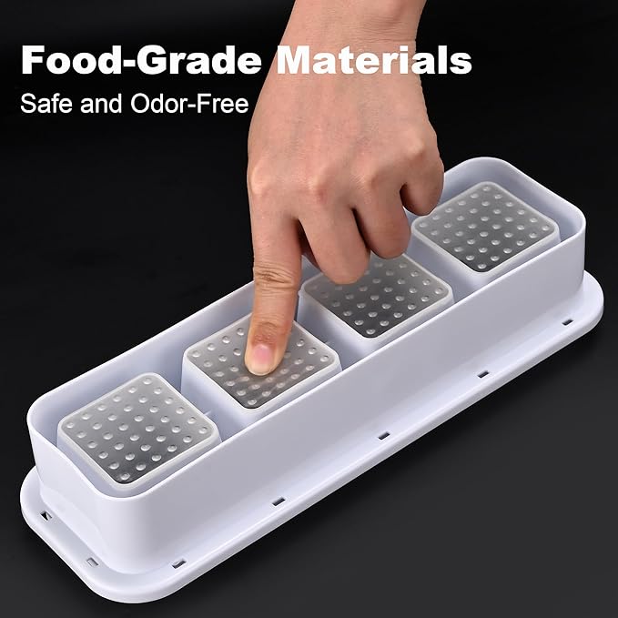 Premium Silicone Ice Cube Trays with Lid - BPA-Free, Easy-Release Reusable Ice Cubes, Perfect for Cocktails & Beverages, Stackable Ice Molds for Whiskey, 4-Cavity Portion Freezing Tray for Soup, Stews