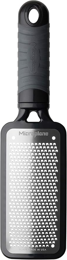 Microplane Home Series Fine Cheese Grater - Surgical Stainless Steel for Fine Grating (Black)