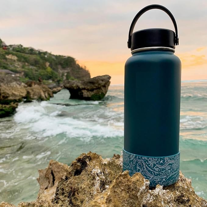REUZBL Protective Silicone Bottle Boot for Owala FreeSip 40 oz, Hydro Flask 32-40 oz, Iron Flask, Takeya, Thermoflask, and Similar Wide Mouth Water Bottles, Protective Bottle Accessory