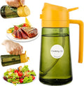 Oil Sprayer for Cooking, 2 In 1 Oil Dispenser and Oil Sprayer (Orange+Dark Green)