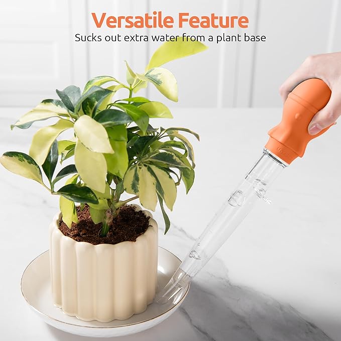 U-Taste 1.5oz Angled Turkey Baster - 228.2ºF Heat Resistant Food Grade Tritan and Silicone Large Octopus Bulb Baster Set with Cleaning Brush for Cooking Basting Meat Poultry Beef Chicken (Orange)