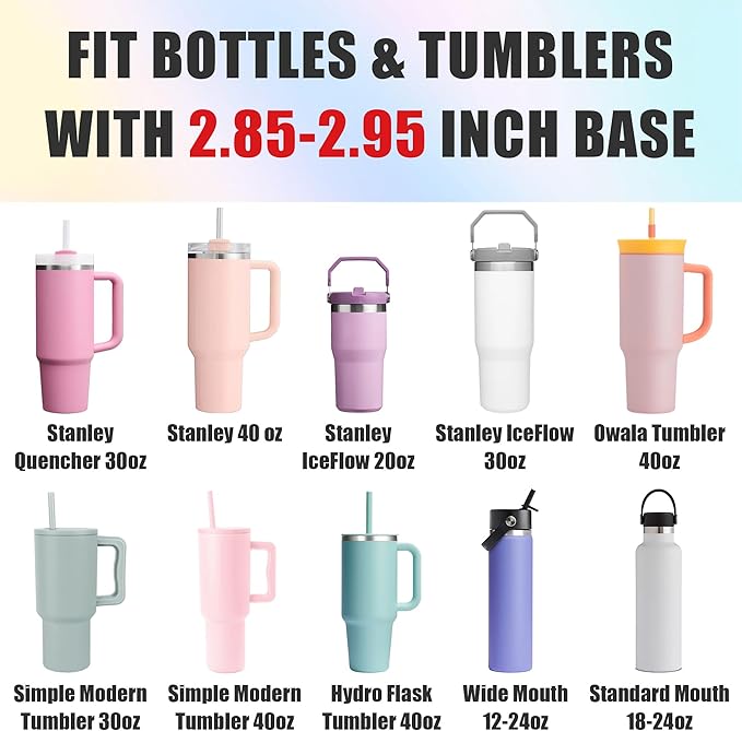 Mokoart Dreamy Gradient Silicone Boot Compatible with Stanley 40oz 30oz 20oz Tumbler and 12-24oz Water Bottles, Metallic Shimmer Boot Sleeve Bottom Protector for Stanley Cup Accessories