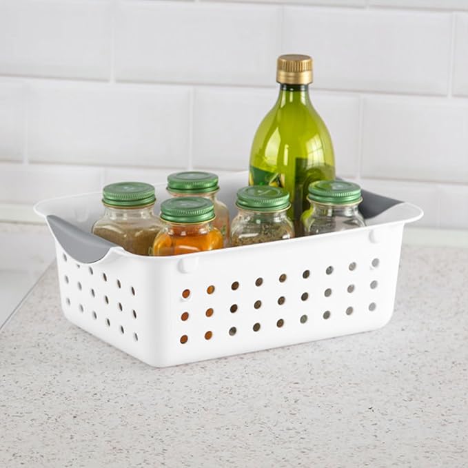 Sterilite 36-Pack Ultra Basket, Open Plastic Bins, Countertop, Cabinet and Closet Organizer, White, Small