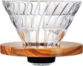 Hario VDGR-02-OV V60 Heat Resistant Glass, Permeable, Coffee Dripper, Olive Wood, 02, Coffee Drip, For 1 to 4 Cups