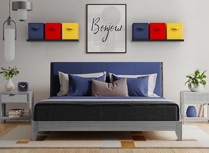 Sorbus Fabric Storage Cubes - 6 Foldable Storage Bins for Organizing Pantry, Cubbies, Toy Box - Clothes Storage & Closet Organizer - 13 Inch Collapsible Cube Baskets for Shelves with Handle