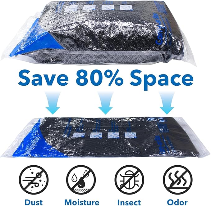 16 Pack Travel Vacuum Bags with Pump，vacuum travel bags with pump (2J/2L/2M2S/4 ROLLER BAGS/4 SMALL ROLLER BAGS), vacuum seal bags for clothing travel and home organization.