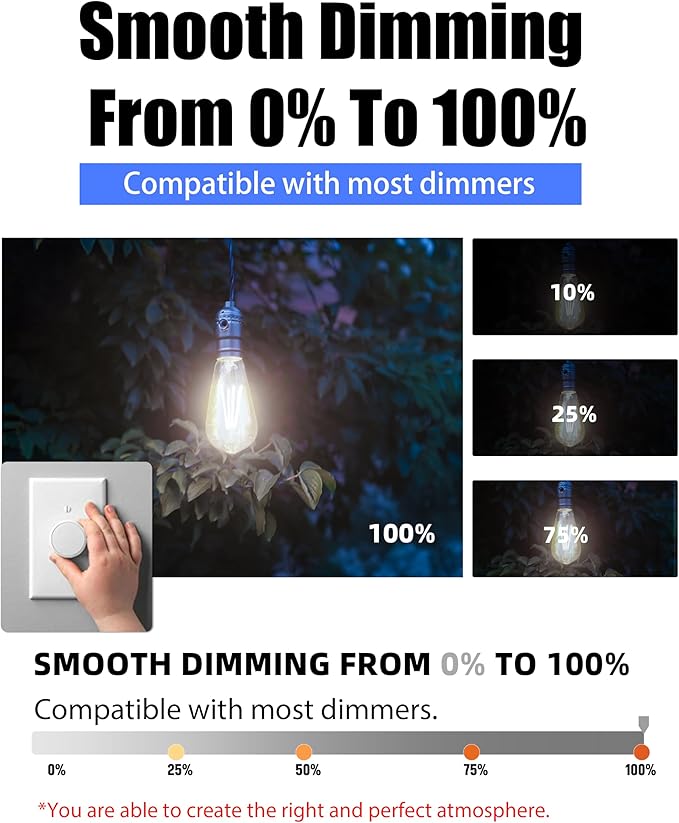Lumiverse 36 Pack E26 led Bulb 60 watt dimmable Vintage LED Edison Bulbs 5.5W, 60W Equivalent,4000K Cool White, Antique Style ST19/ST58 LED Light Filament Bulbs, CRI 90+, E26 Base