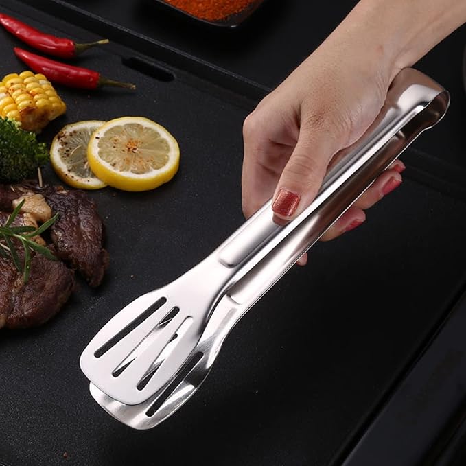 2 Pack Kitchen Tongs Stainless Steel Locking Cooking Barbecue Grilling Food Tongs Kitchen Clamps Sturdy High Resistant Heat Tongs (4PC (7inch,9inch,12inch,14inch))