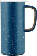 Ello Campy 18oz Stainless Steel Travel Mug with Handle and Leak Proof Lid | Vacuum Insulated Coffee Cup for Hot or Cold Drinks | Reusable, BPA Free | Gift for Coffee Lovers, Sea