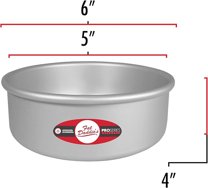 Fat Daddio's Round Cake Pan, 5 x 4 Inch, Silver