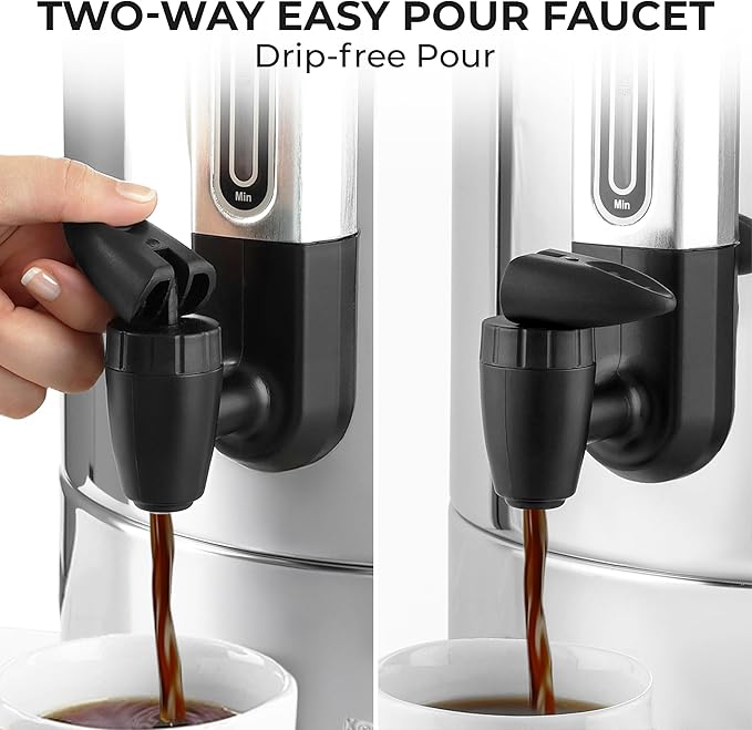 Zulay Kitchen Commercial Grade Coffee Maker Hot Water Urn -Silver