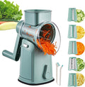 Rotary Cheese Grater Hand Crank, 5 in 1 Mandoline Vegetable Slicer - 5 Sets of Blades,Strong Suction Base&Easy to Clean - Kitchen Cheese Grater Shredder with Handle for Fruit,Vegetable,Nuts