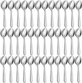 36-Piece Tea Spoons Set - 5.9" Stainless Steel Tea Spoon Silverware, Durable Small Spoons, Cost-effective Teaspoon Set of 36 for Home Kitchen Restaurant - Mirror Polished, Dishwasher Safe