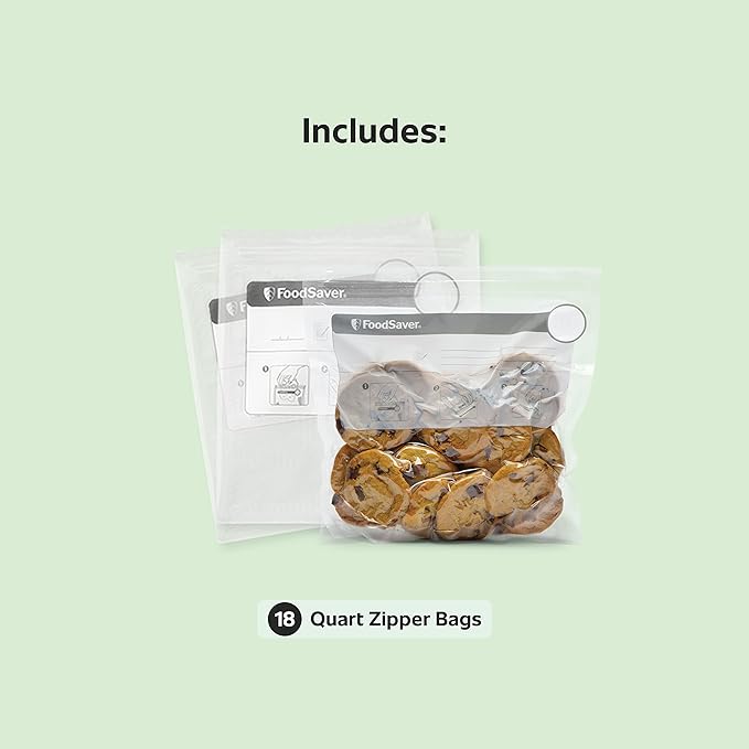 FoodSaver 1-Quart BPA-Free Multilayer Construction Vacuum Zipper Bags