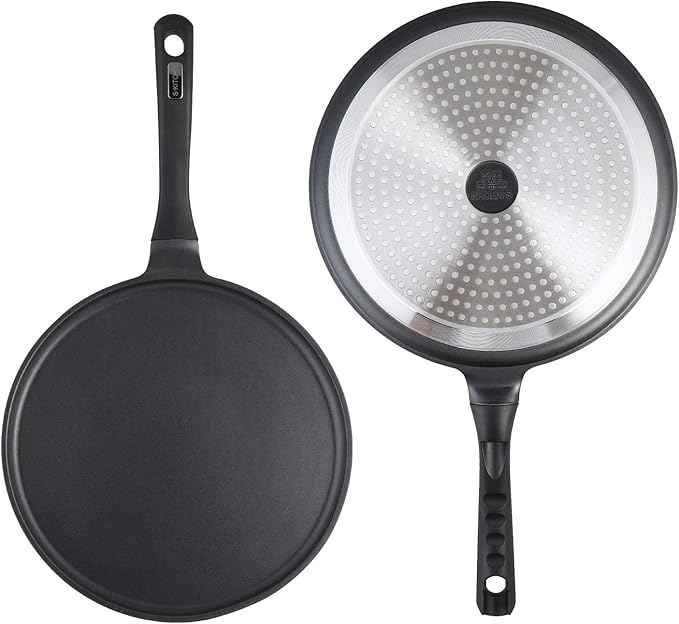 SKITCHN Crepe Pan - Nonstick Dosa Pan for Roti, Indian, Pancake Griddle - Induction Compatible, Tortilla Comal - 11IN