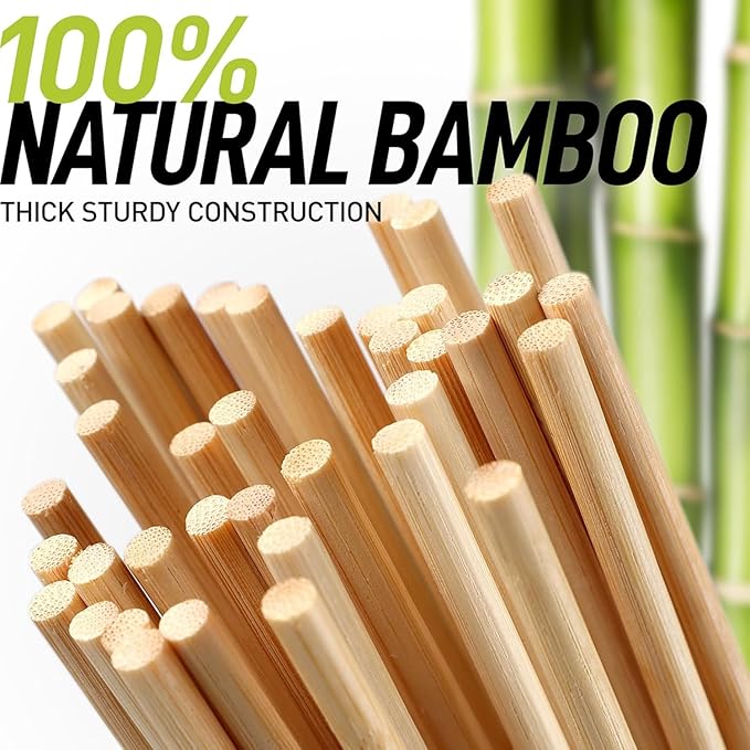 100 Pcs Natural Bamboo Skewers, Wooden Skewers for Appetizers, Fruit, Kebabs, Grilling Barbecue, Mini Burger, Sausage, Cocktail, Long Toothpicks, Food Sticks Natural