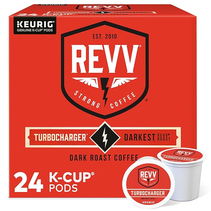 REVV Turbocharger Keurig Single-Serve K-Cup Pods, Dark Roast Coffee, 96 Count