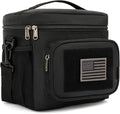 FlowFly Tactical Lunch Bag Large Insulated Lunch Box Cooler Tote for Men, Women with MOLLE/PALS Webbing (Black)