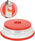 Tovolo Microwave Splatter Cover for Food, Large (Candy Red Apple) - Collapsible & Vented Silicone Splatter Guard Lid - Microwave Plate & Dish Cover with Handle - BPA-Free Kitchen Gadget for Meal Prep