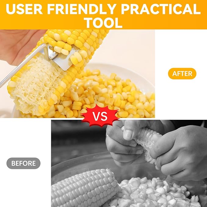 Corn Peeler,Stainless Steel Corn Stripping Tool,Corn Peeler for Corn on the Cob, Easy to Clean,Corn Cutter,Corn Cob Peeler as Gift for Women (2PCS)