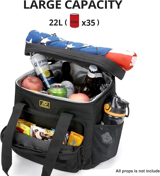 Lunch Box for Men, Tactical Lunch Bag MOLLE Webbing Leakproof Insulated Large Lunch Cooler Women Adult Meal with Adjustable Shoulder Strap Durable Lunch Pail (Black)