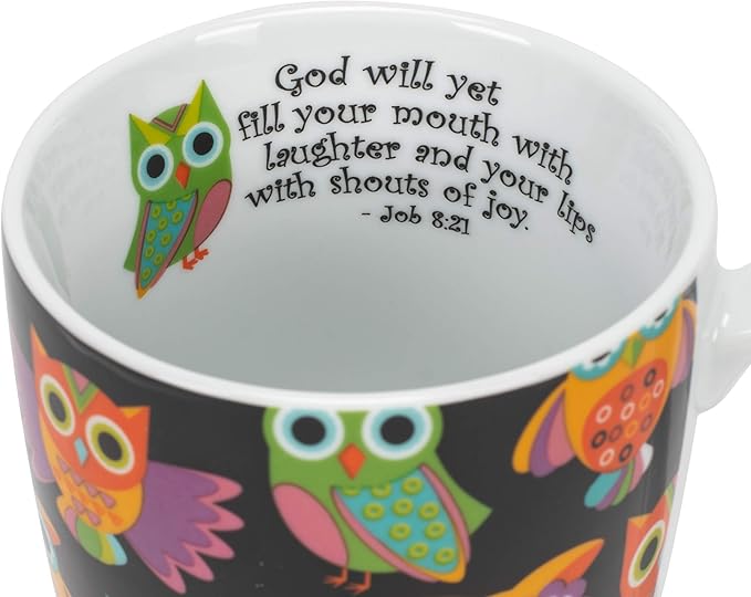 Divinity Boutique 20607 Boxed Mugs, Owl Pattern, 12 ounce