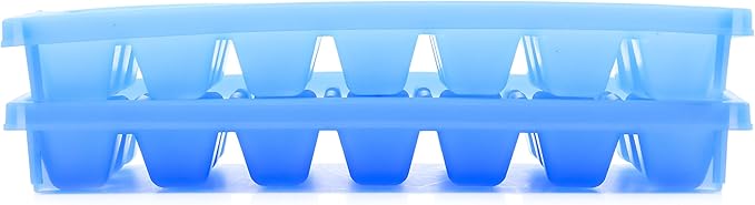 Camco Stackable Miniature Ice Cube Tray for Compact Spaces, 2-Pack (44100), Blue