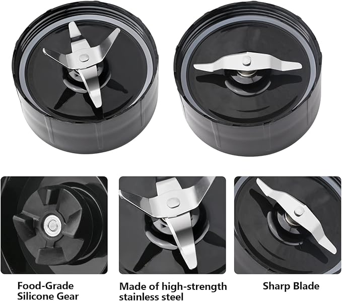 Replacement Parts Compatible with Magic Bullet 250W MB1001 Series – Premium Set of Blender Replacement Accessories