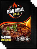 Linda's Essentials BBQ Grill Mats for Outdoor Grill Mat (5 Pack) 12.6" x 15.75" - Reusable Heat-Resistant Grilling Mats for Outdoor Grill, Non Stick Grill Matt, Easy Clean BBQ Mats for Outdoor Grills