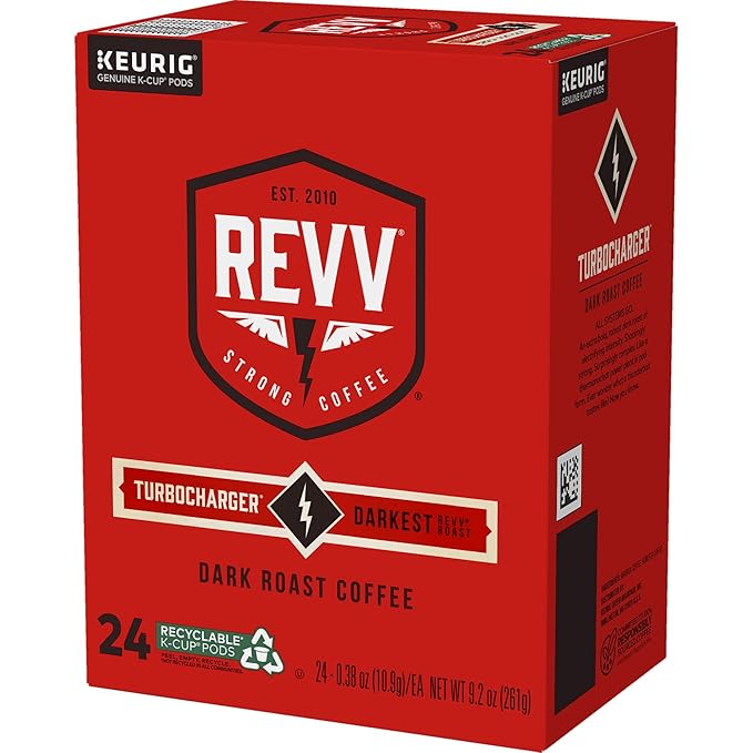 REVV Turbocharger Keurig Single-Serve K-Cup Pods, Dark Roast Coffee, 96 Count