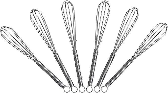 5 inch Mini Wire Whisk 6 Pack - Stainless Steel