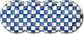 MACKENZIE-CHILDS Enamel Dinner Plate, Decorative Dinnerware Plate, 10 Inches, Set of 4, Blue-and-White Royal Check