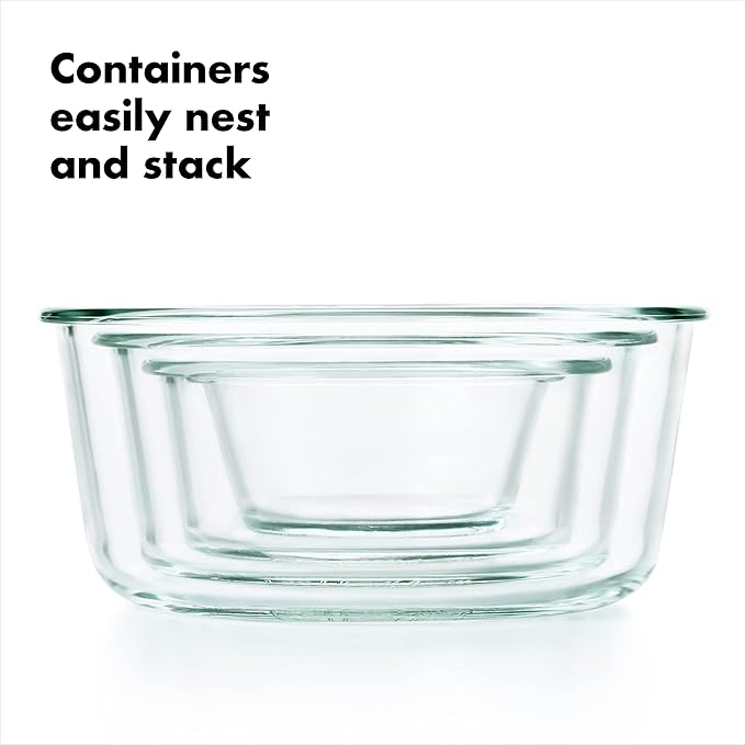 OXO Good Grips 1 Cup Smart Seal Airtight Glass Round Food Storage Container
