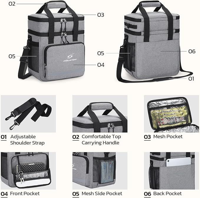 Maelstrom Lunch Box for Men,Insulated Lunch Bag Women/Men,Leakproof Lunch Cooler Bag, Lunch Tote Bag