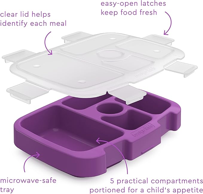 Bentgo Kids Tray with Transparent Cover (Purple)
