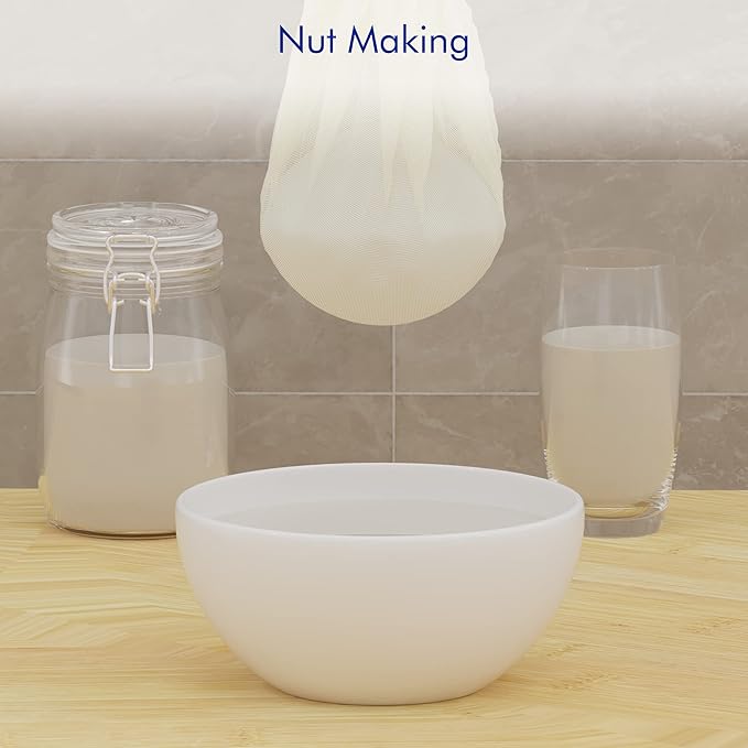 3 PCS Cheese Cloth Bag for Straining, 14x14 Inch Nut Milk Bags,100% Cotton Unbleached Muslin Cloth Strainer for Cooking, Baking, Juicing, Cheese Making