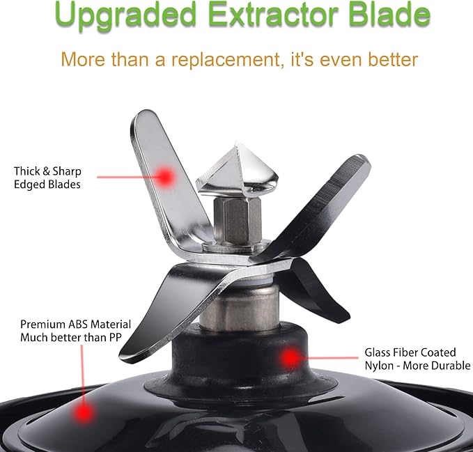 [Upgraded] Replacement 24oz Cups for Nutri Ninja Blenders, Cups with 7 Fins Replacement Extractor Blade Parts fit Ninja Auto iQ BL682-30 BL642-30 BL450-30 BL455-30 BL456-30 BL482-30 BL687CO-30 etc.