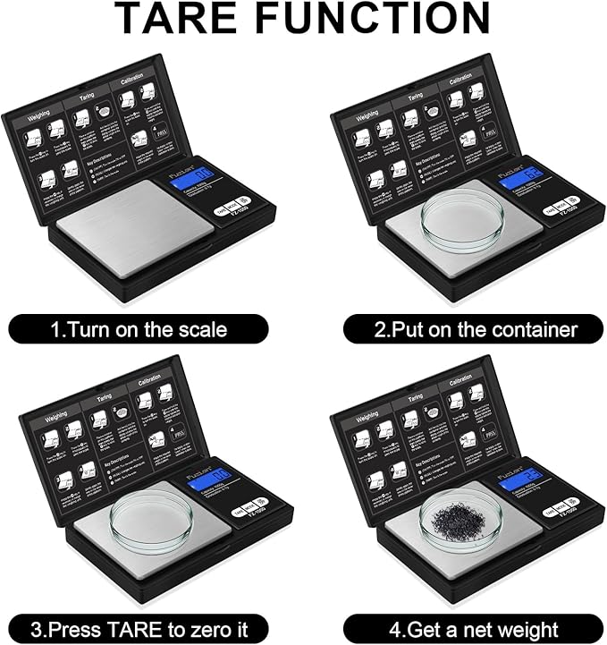 Fuzion Digital Pocket Gram Scale 1000g/0.1g, Small Digital Scales Grams Ounces Grains, Herb Scale, Jewelry Scale, Portable Travel Food Scale