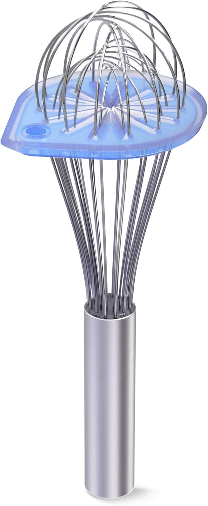 Whisk Wiper - Wipe a Whisk Easily - Multipurpose Kitchen Tool, Made In USA - Includes 11" Stainless-Steel Whisk - Cool Baking Gadget, A Great Gift For Men and Women (Color: Glass Blue)