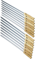 G & F Products Brazilian BBQ Skewers 16 Piece Set Stainless Steel Kabob Sticks 17-Inch Flat Blade with Hardwood Handles Reusable Commercial Grade for Grilling Meat Kebab and Outdoor Cooking
