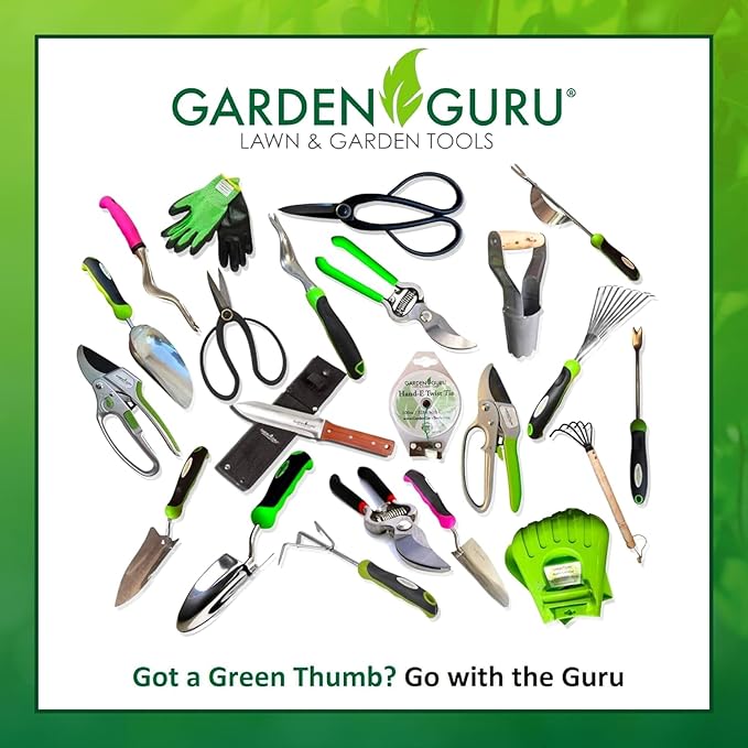 Garden Guru Extra Long Stainless Steel Pruner Pruning Shears Clippers Snips – Sharp Bonsai Cutter Plant Trimming Scissors – Straight Blade Garden Scissors Tool – Great for Roses Flowers Herbs Fruits