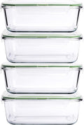 63 oz Glass Storage Container with locking airtight lids (4, 63 OZ)