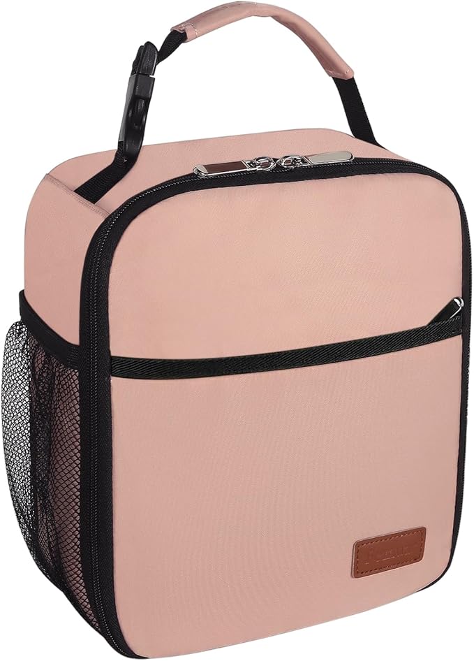 Femuar Lunch Box for Men Women Adults, Small Lunchbox for Work Picnic - Reusable Lunch bag Portable Lunch tote, Light Pink