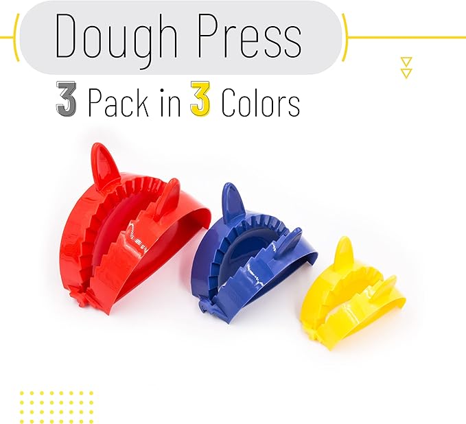 BTaT- Dough Press Set, 3 Pack, Empanada Press, Dough Press, Dumpling Press, Hand Pie Press, Mini Pie Press, Hand Pie Maker, Meat Pie Cutter, Pie Press, Pastry Press, Turnover Press, Christmas Gifts